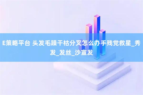 E策略平台 头发毛躁干枯分叉怎么办手残党救星_秀发_发丝_沙宣发